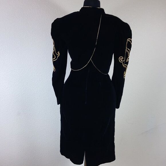 Vintage Karen Lucas For Niki ILGWU Made In USA Velvet Woman Dress Size 12 - Picture 5 of 16
